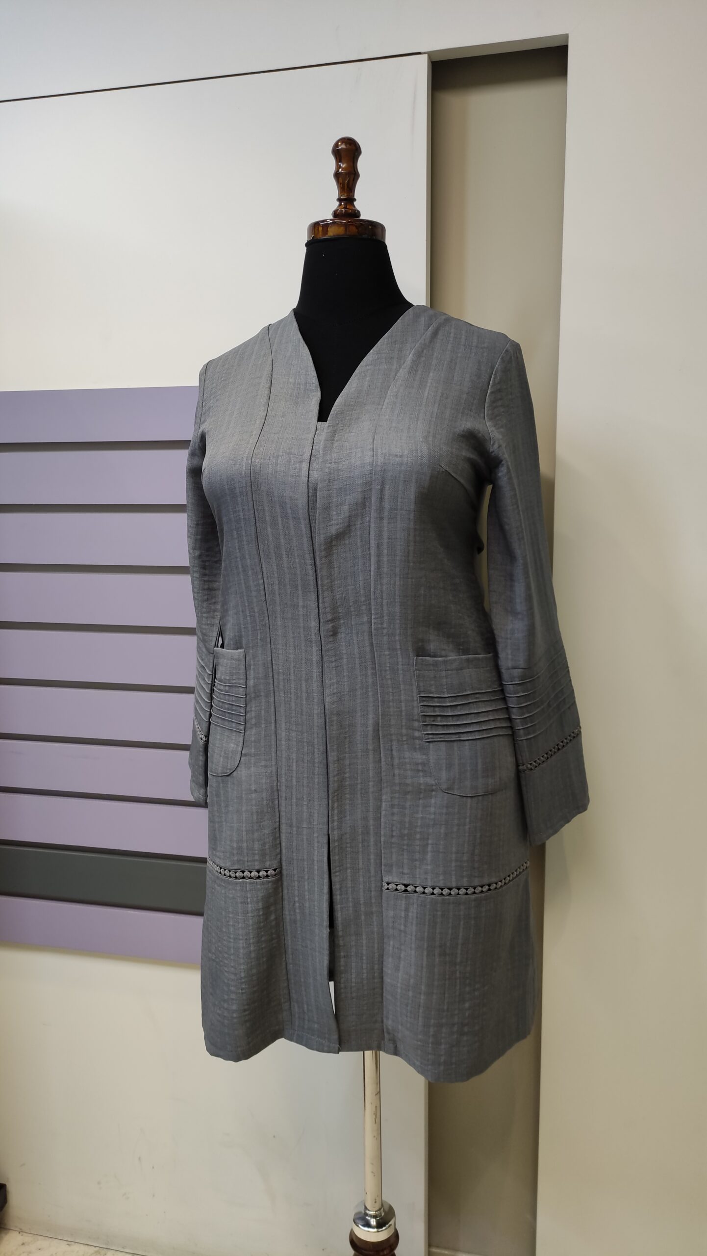 مانتو شانتون سایزبزرگ راه راه سایز 46 تا 56