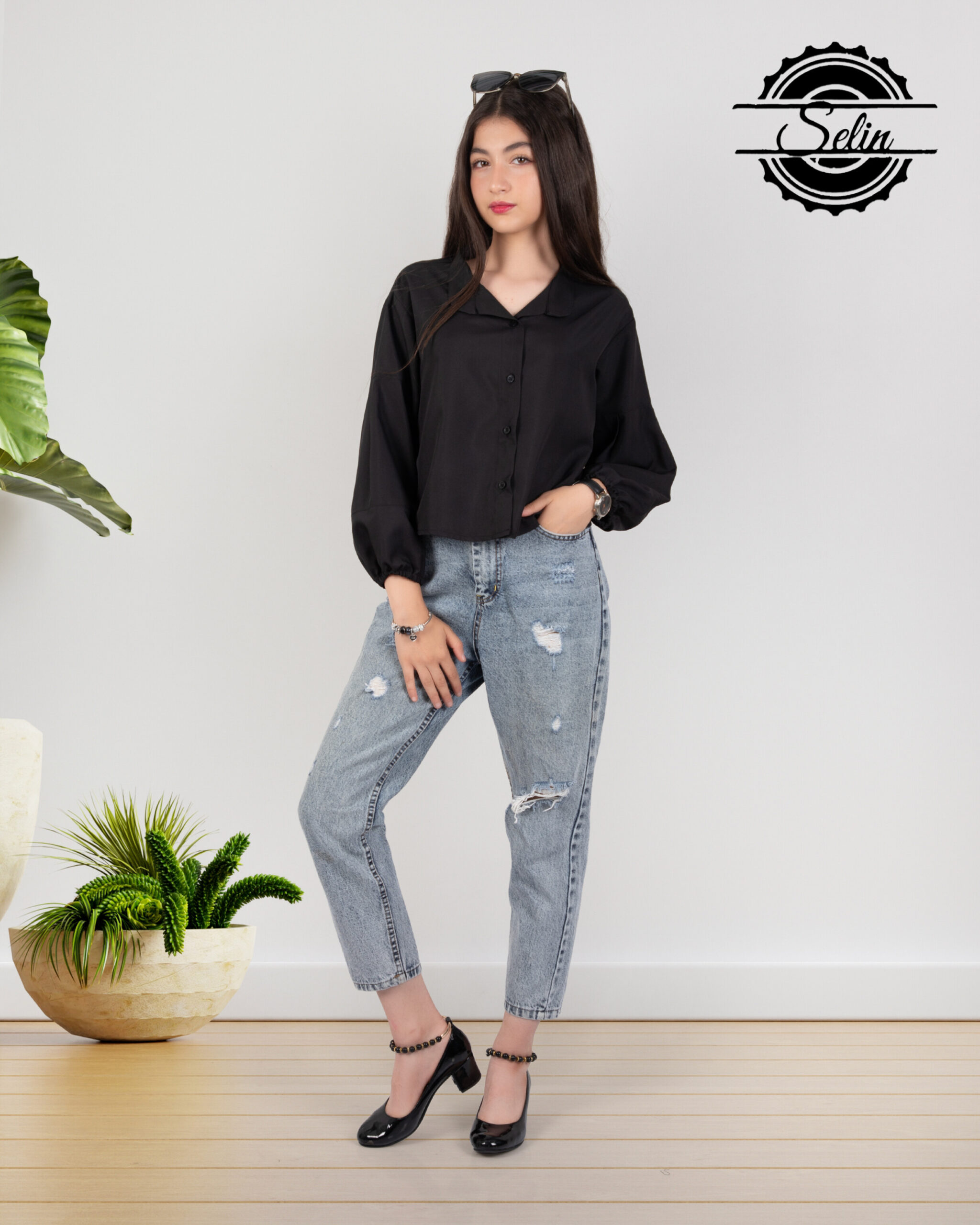 شومیز مجلسی دخترانه کراپ