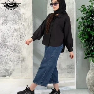 شومیز مشکی دخترانه پشت بلند