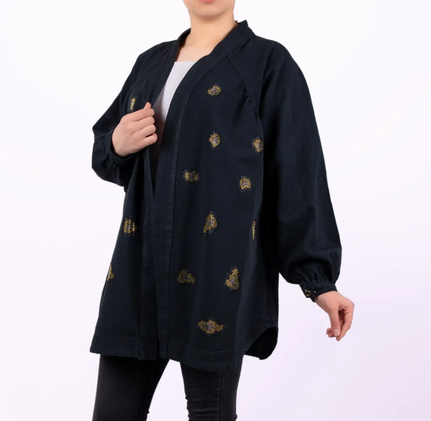 رویه کتان با نگین پلنگی