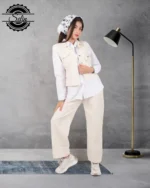 شومیز شلوار سه تیکه کتان دخترانه