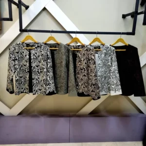 کت کراپ سوزن دوزی نگین دار