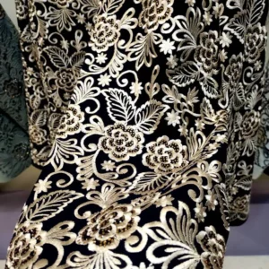 کت کراپ سوزن دوزی نگین دار رنگ کرم طلایی