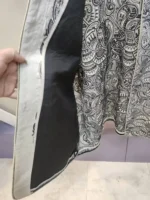 آستر دوزی کت لنین سوزن دوزی اسلیمی کلاسیک یقه گرد فری سایز