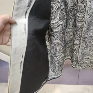 آستر دوزی کت لنین سوزن دوزی اسلیمی کلاسیک یقه گرد فری سایز