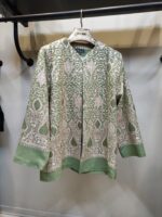 کت سوزن دوزی سبز کرم طرح اشک کد 027