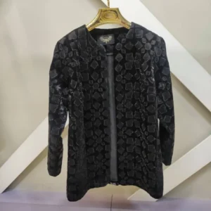 کت مخمل مشکی با طرح  برجسته کد 041