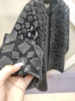 کت مخمل مشکی با طرح  برجسته کد 041 - Image 2