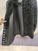 کت مخمل مشکی با طرح  برجسته کد 041 - Image 3