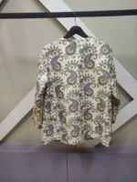 کت تافته ابریشم طرح بته جقه آبی کد 034 - Image 2