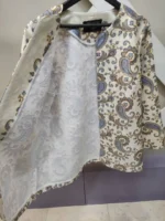 کت تافته ابریشم طرح بته جقه آبی کد 034 - Image 4