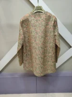 کت گلدار سوزن دوزی کرم صورتی کد 037 - Image 3