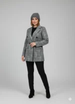 پالتوی فوتر آستردار جلو دکمه خاکستری سایز 42 تا 52