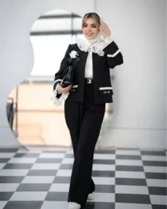 استایل کت ژاکارد مشکی