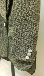 جزییات و نوار دوزی و لایی پرشین کت یقه آمریکایی زنانه