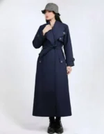 تنخور بارانی بلند آستردار زنانه روی مدل