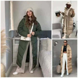 مدل جدید پافر بلند کرمی سبز و استایل کردن انواع پافر