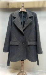 پالتو فوتر زنانه سایز بزرگ دو سایزی در رنگ مشکی