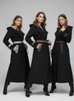 رنگبندی بارانی آستردار زنانه سانتانا کلاه دار و کمربند دار، قهوه ای تیره ، قهوه ای روشن، کرم