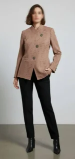 تنخور مانتو کتی زنانه چهار فصل فری سایز با یقه کج و لایی پرشین