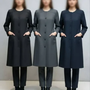 رنگ‌بندی ست مانتو شلوار اداری زنانه شامل مشکی، طوسی و سرمه‌ای