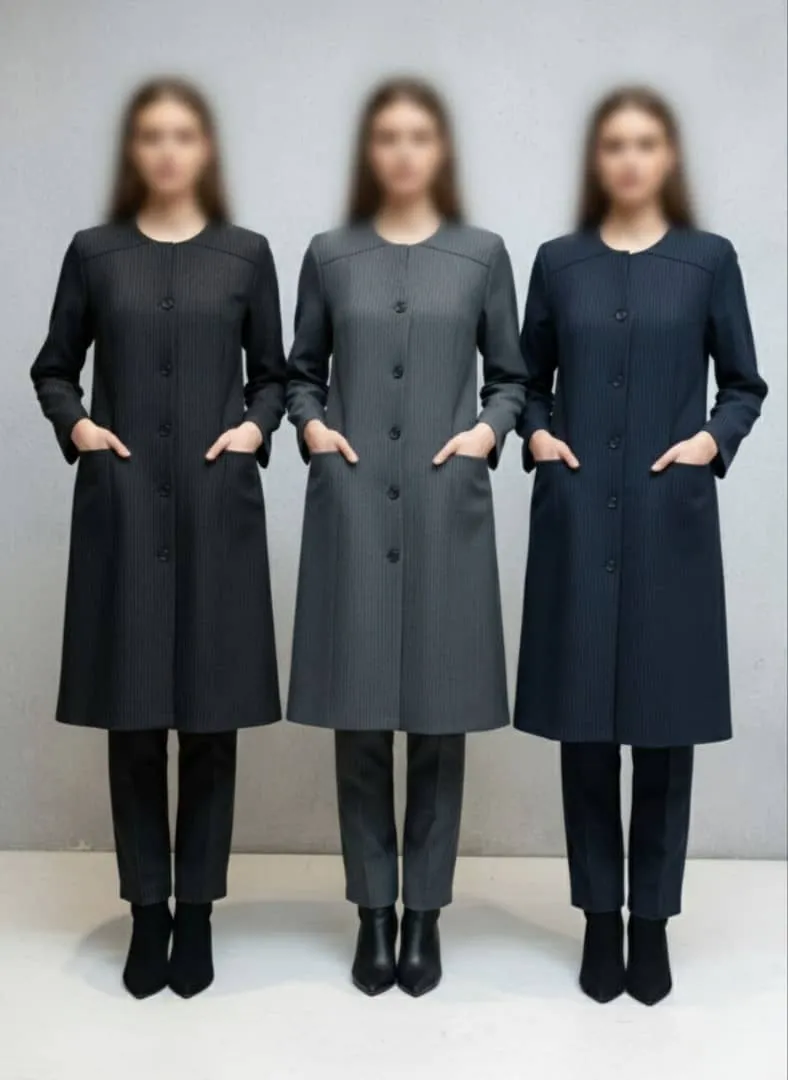 رنگ‌بندی ست مانتو شلوار اداری زنانه شامل مشکی، طوسی و سرمه‌ای