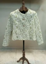 کراپ کت فوتر زنانه یقه گرد رنگ سبز