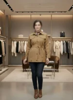 تنخور پالتو زنانه کتان کوتاه مناسب تا سایز 48