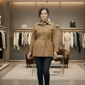 تنخور پالتو زنانه کتان کوتاه مناسب تا سایز 48