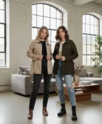 پالتو زنانه کتان کوتاه مناسب تا سایز 48