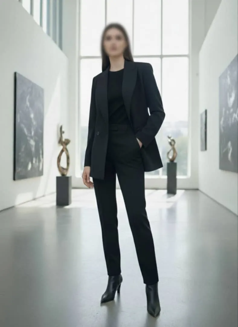 women-maserati-blazer-black-model کت مازراتی زنانه مشکی مدل بلیزر با دوخت تمیز و تنخور رسمی