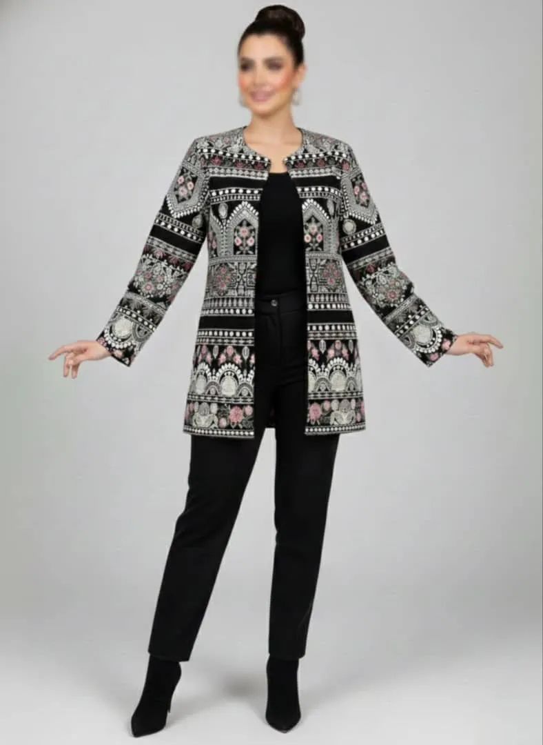 مدل تنخور کت مشکی سوزن دوزی سنتی