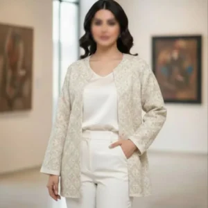 مانتو کتی سوزن دوزی طرح لوزی رنگی