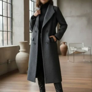 پالتو فوتر طوسی آستر‌دار زنانه فری‌ سایز