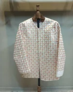 مدل کت سوزن دوزی کرم طرح گل شیک