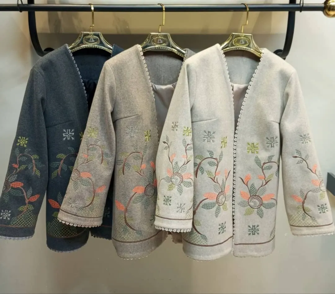 رنگبندی کت فوتر گلدوزی شده آستر دوزی شده