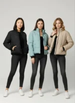 کاپشن زنانه کوتاه جدید در سه رنگ کرم آبی مشکی