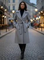 مدل تنخور پالتو بلند یقه انگلیسی در سه رنگ کرم آبی مشکی