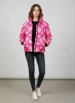 مدل کاپشن صورتی دخترانه پشم شیشه دار