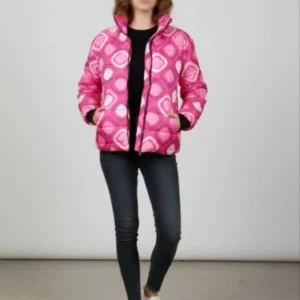 مدل کاپشن صورتی دخترانه پشم شیشه دار