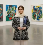 مدل کت مشکی جین قلاب بافی طرح قاصدک