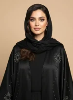 عبای زنانه ساتن زارا نگین دار کد 177 - Image 6