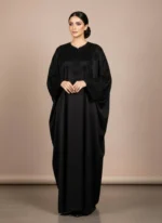 عبا ساتن زارا جلو بسته مدل پانج با نگین‌دوزی