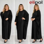پانچ عبا زنانه مشکی فری سایز الیزه